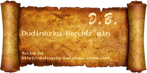 Dudinszky Benjámin névjegykártya